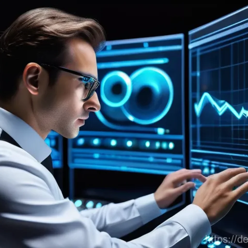 Transformer 모델의 하이퍼파라미터 조정 - An AI engineer with a focused expression, meticulously adjusting the glowing, intricate dials and ho...