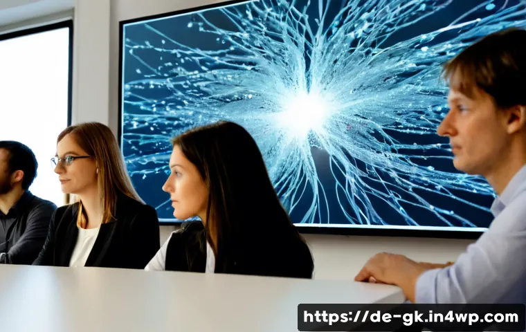 Home 17 Transformer 모델의 윤리적 고려사항 - Photorealistic ethical AI review meeting in a modern German office, diverse team of researchers and ...